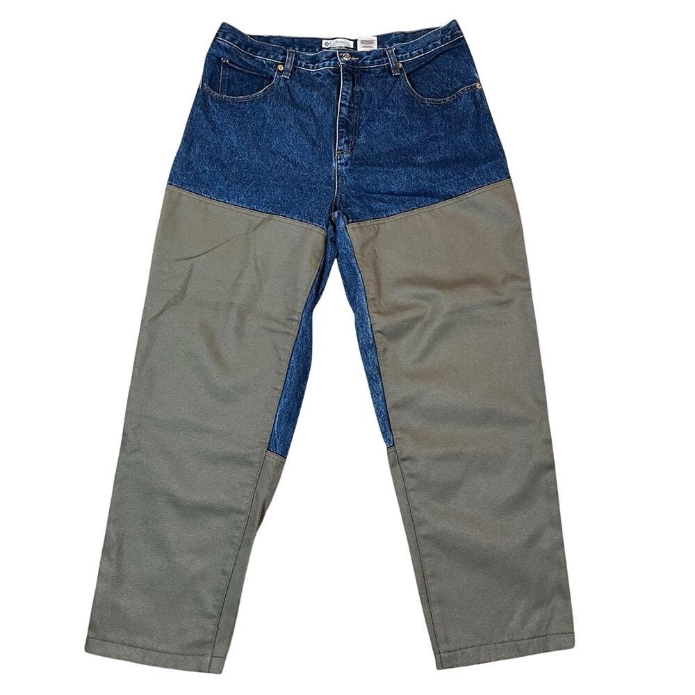 Mens Columbia Blue Jeans Canvas Double Knee 36 Tag 34/35x30 Measurement Workwear